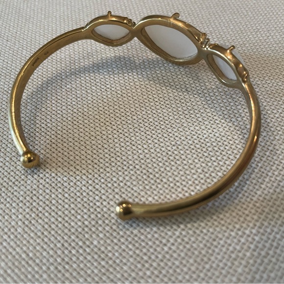 Made in India 14K Gold Plated Moon Stone Cuff Bracelet - Picture 4 of 5